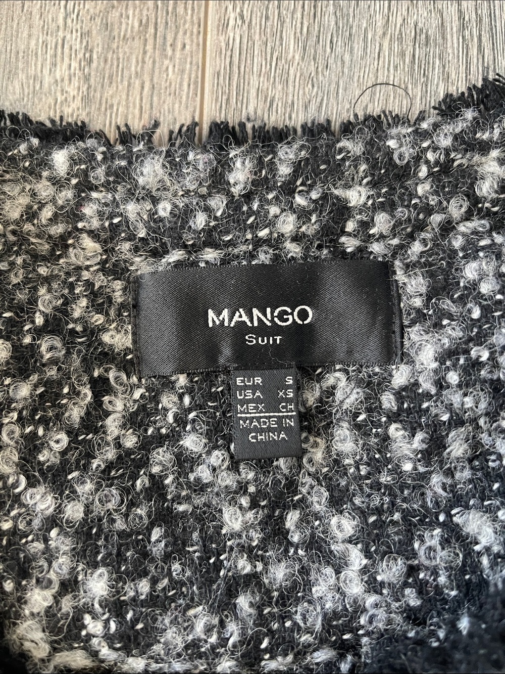 Mango Black and White Tweed Cropped Jacket - Picture 2 of 11